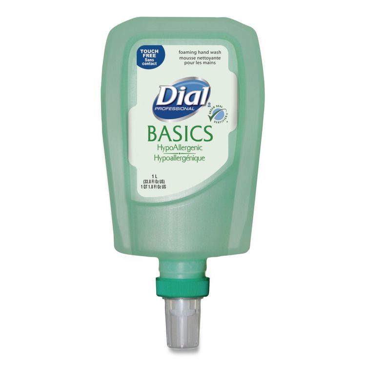 Dial Professional Basics Hypoallergenic Foaming Hand Wash Refill for FIT Touch Free Dispenser, Honeysuckle Scent, 1 L (DIA16722EA)