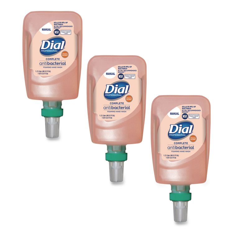 Dial Professional Antibacterial Foaming Hand Wash Refill for FIT Manual Dispenser, Original Scent, 1.2 L, 3/Carton (DIA16670)