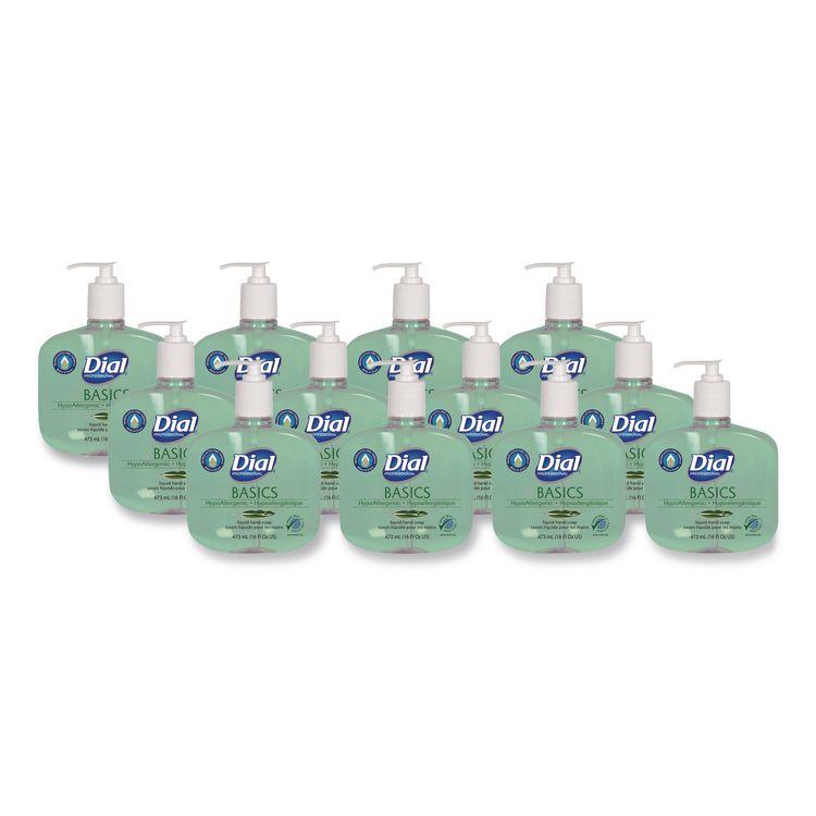 Dial Professional Basics MP Free Liquid Hand Soap, Unscented, 16 oz, 12/Carton (DIA33815)