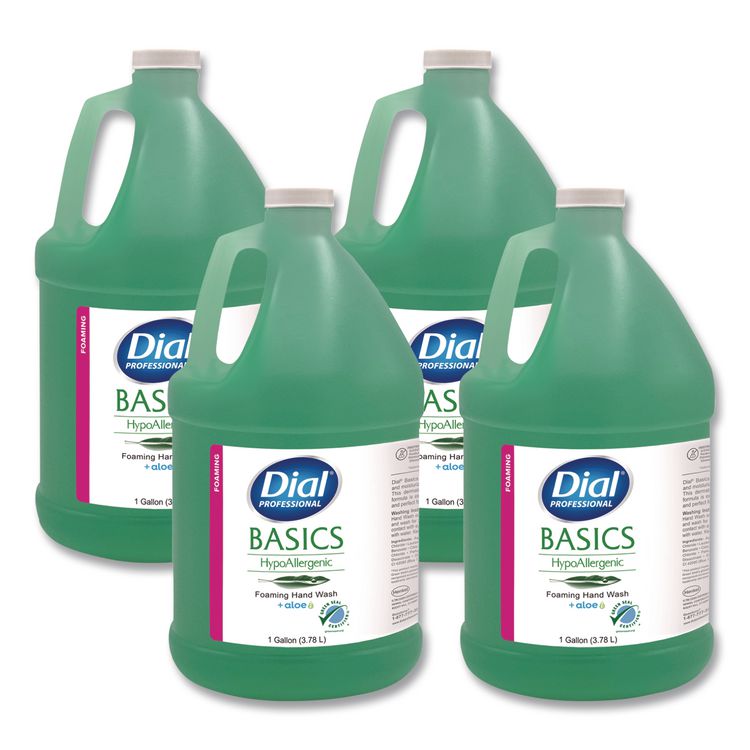 Dial Professional Basics Hypoallergenic Hand Wash, Honeysuckle, 1 gal, 4/Carton (DIA35438)