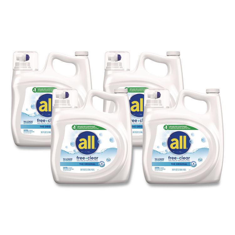 SUN PRODUCTS CORPORATION Ultra Free Clear HE Liquid Detergent, Unscented, 141 oz Bottle, 4/Carton (DIA46159)