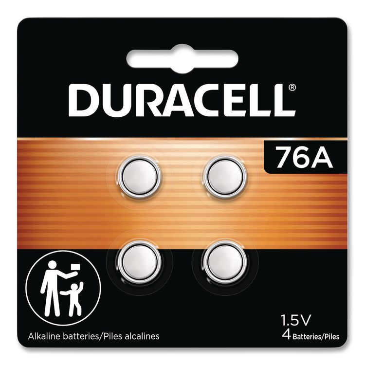 Duracell Specialty Alkaline Batteries, 76A, 1.5 V, 4/Pack (DURPX76A675B4PK)