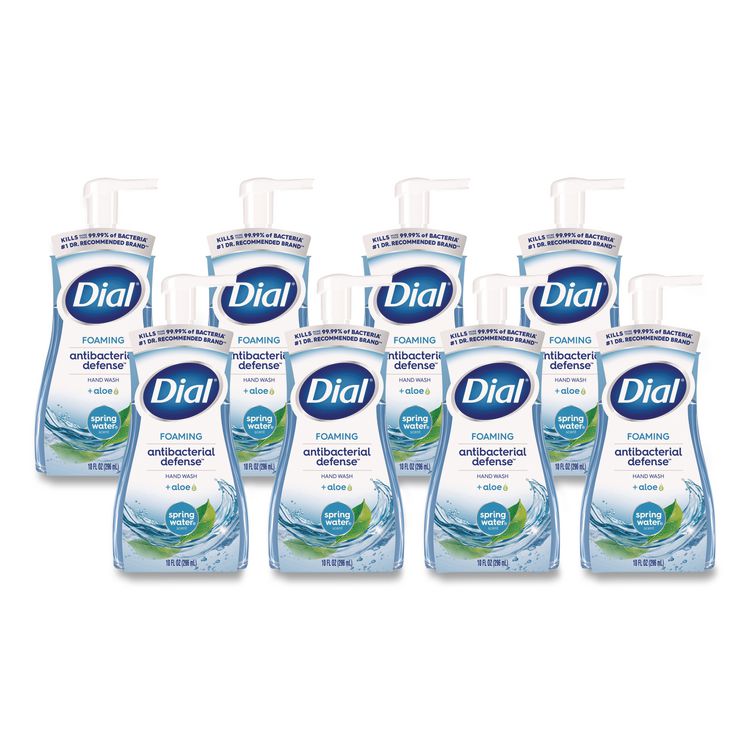 Dial Antibacterial Foaming Hand Wash, Spring Water Scent, 10 oz, 8/Carton (DIA34739)
