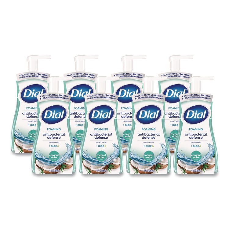Dial Antibacterial Foaming Hand Wash, Coconut Water Scent, 10 oz, 8/Carton (DIA34715)