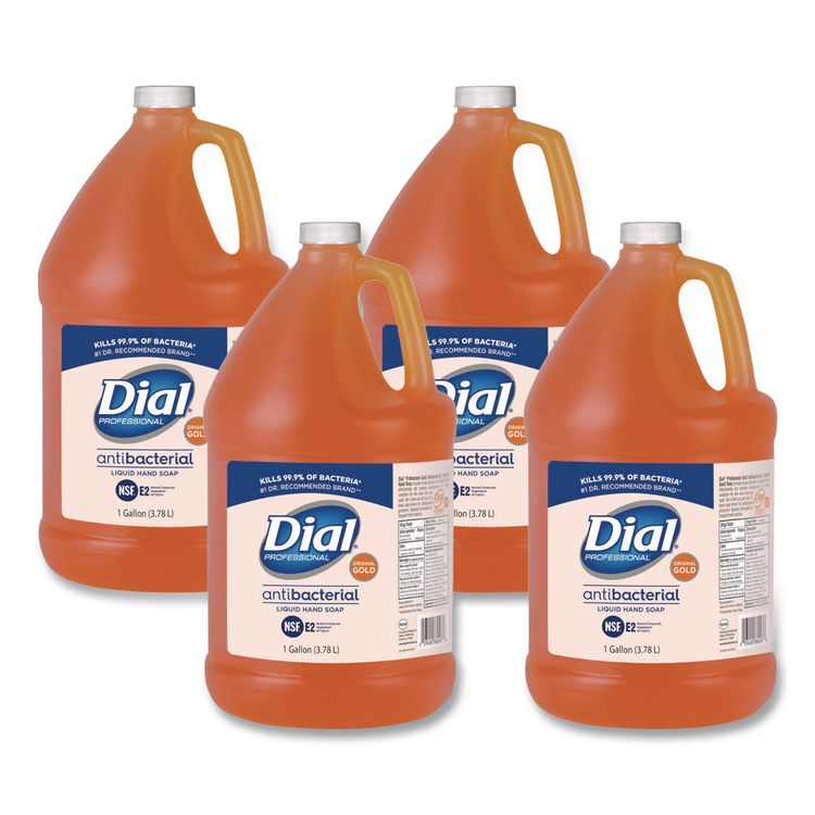Dial Professional Gold Antibacterial Liquid Hand Soap, 1 gal, 4/Carton (DIA88047CT)