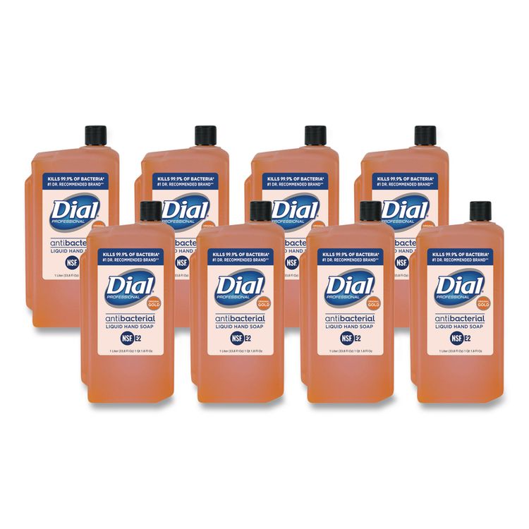Dial Professional Gold Antibacterial Liquid Hand Soap, 1 L, 8/Carton (DIA84019)