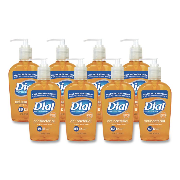 Dial Professional Gold Antibacterial Liquid Hand Soap, 7.5 oz, 12/Carton (DIA84014CT)