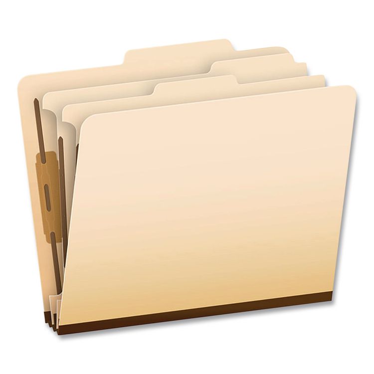 Pendaflex Manila Top Tab Classification Folders, 1.75" Expansion, 2 Dividers, 6 Fasteners, Letter Size, Manila Exterior, 10/Box (PFX24000P)