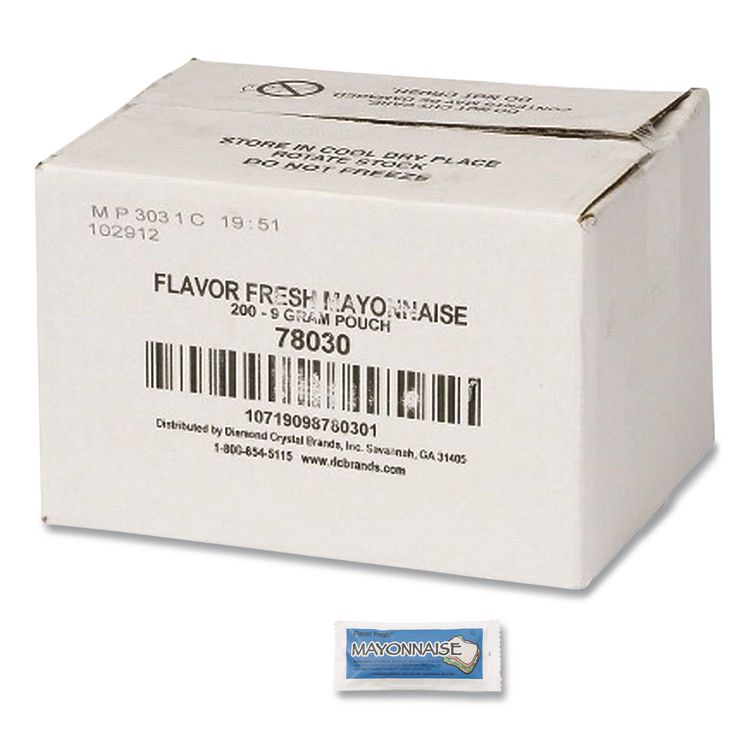 Flavor Fresh Condiment Packets, Mayonnaise, 0.32 oz Packet, 200/Carton (FLV80005)