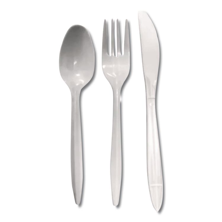 SCCRSW7Z - SOLO Reliance Mediumweight Cutlery Kit, Fork/Knife/Spoon, Plastic, White, 500/Carton (SCCRSW7Z) - Image 3