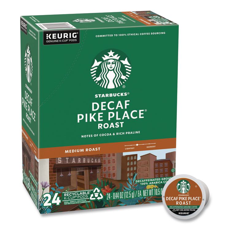 SBK011111161 - Starbucks Pike Place Decaf Coffee K-Cups Pack, 24/Box (SBK011111161)