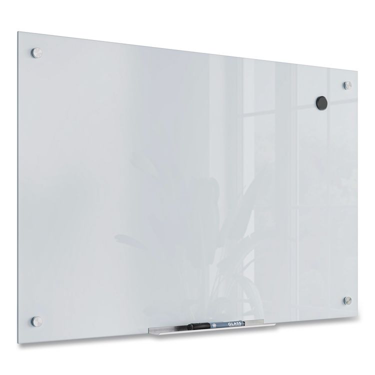 U Brands Magnetic Glass Dry Erase Board Value Pack, 36" x 24" (Actual Size: 35" x 23"), Frosted White Surface (UBR3970U0001)