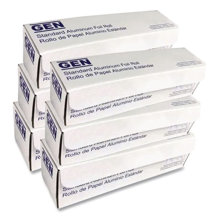 GEN Heavy-Duty Aluminum Foil Roll, 12" x 500 ft, 6/Carton (GEN7120CT)