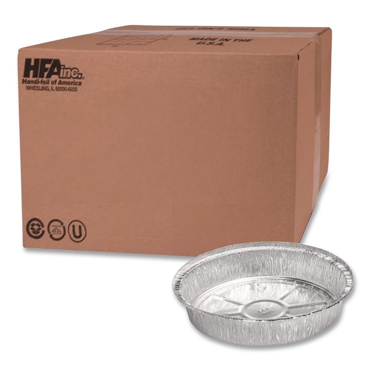 HFA Round Aluminum Container, 24 oz, 7" Diameter, Silver, 500/Carton (HFA204700)