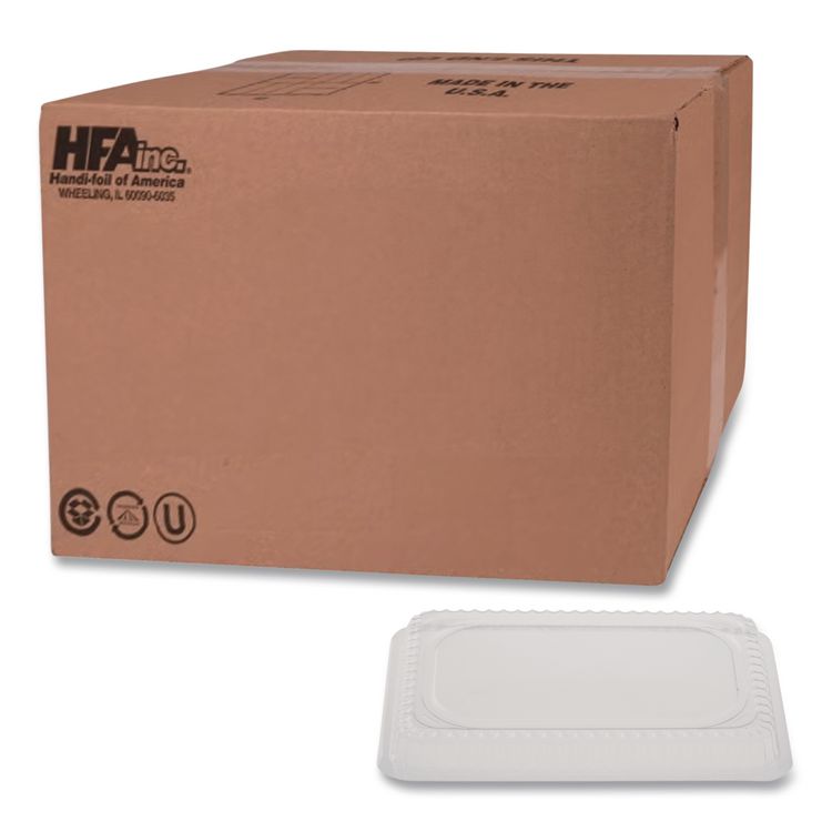 HFA2060DL - HFA Plastic Dome Lid, Rectangle, Fits 1 lb Oblong Pan 2060, Clear, 500/Carton (HFA2060DL)