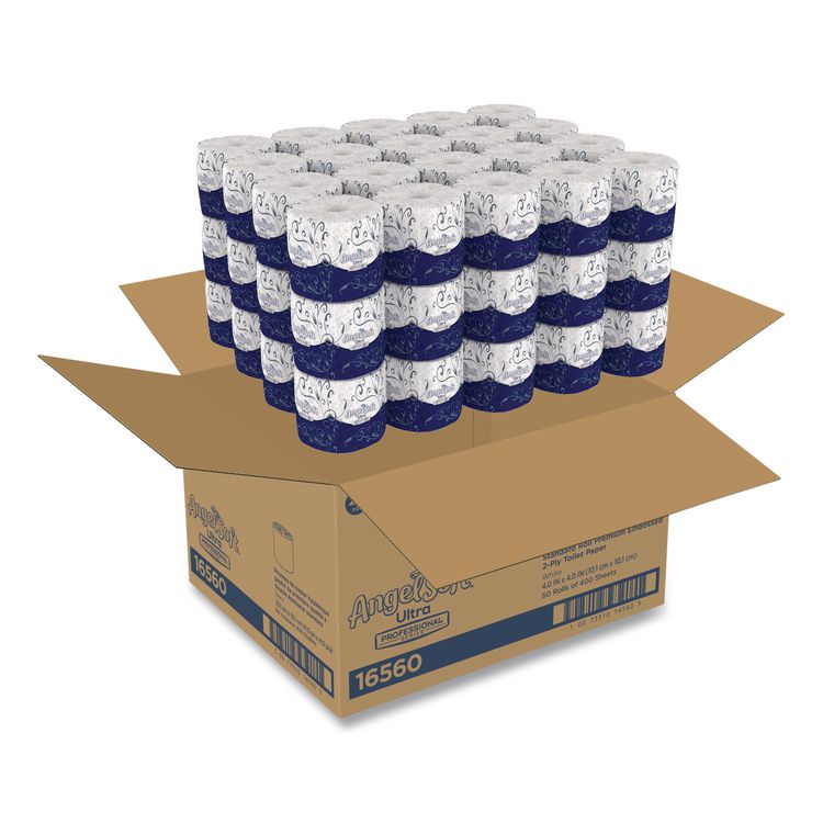 Georgia Pacific Professional Angel Soft ps Ultra Two-Ply Premium Bathroom Tissue, Septic Safe, White, 400 Sheets/Roll, 60 Rolls/Carton (GPC16560)