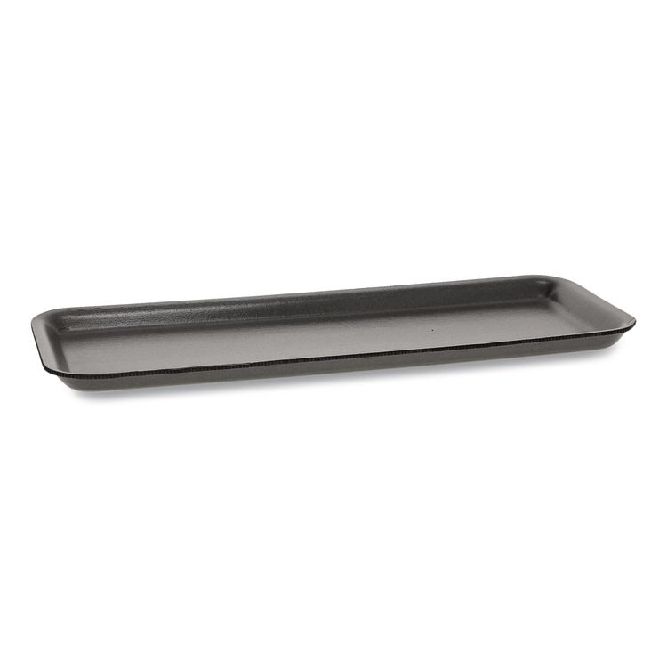 Pactiv Evergreen Supermarket Tray, #7S, 5.63 x 14.16 x 0.67, Black, Foam, 250/Carton (PCT0TFB07S00000)