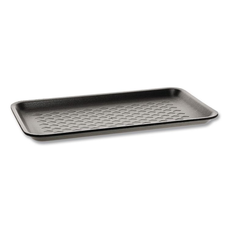 Pactiv Evergreen Supermarket Tray, #10S, 10.88 x 5.88 x 0.69, Black, Foam, 500/Carton (PCT51P910S)