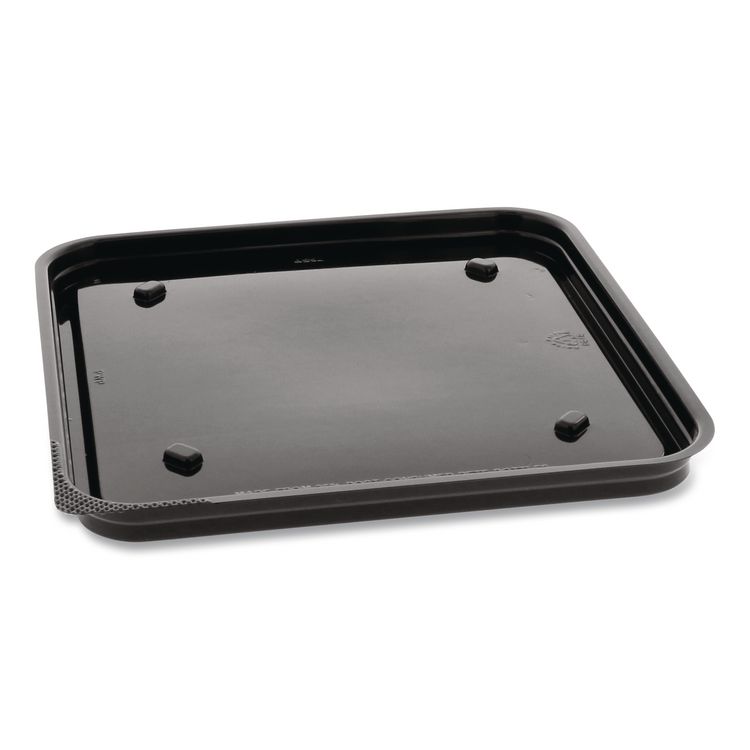 Pactiv Evergreen Recycled Plastic Container, 6 x 6 Brownie Container, 7.5 x 7.5 x 0.56, Black, Plastic, 195/Carton (PCT75SBASE)