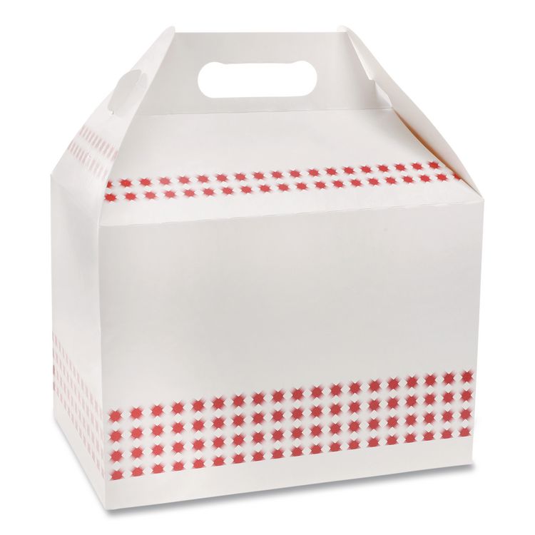 Pactiv Evergreen Paperboard Barn Box with Handle, 9 x 5 x 4.5, Basketweave, Paper, 150/Carton (PCTDBRNL)