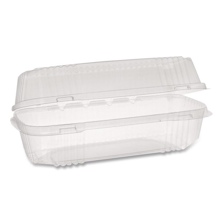 Pactiv Evergreen ClearView SmartLock Hinged Lid Container, Hoagie Container, 27 oz, 9.25 x 4.5 x 3, Clear, Plastic, 250/Carton (PCTYCI81049)