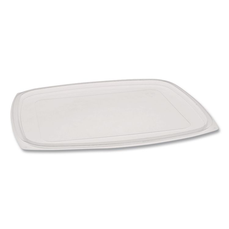 Pactiv Evergreen Showcase Deli Container Lid, Flat Lid For 3-Compartment 48/64 oz Containers, 9 x 7.38 x 0.19, Clear, Plastic, 220/Carton (PCTYCI85300)
