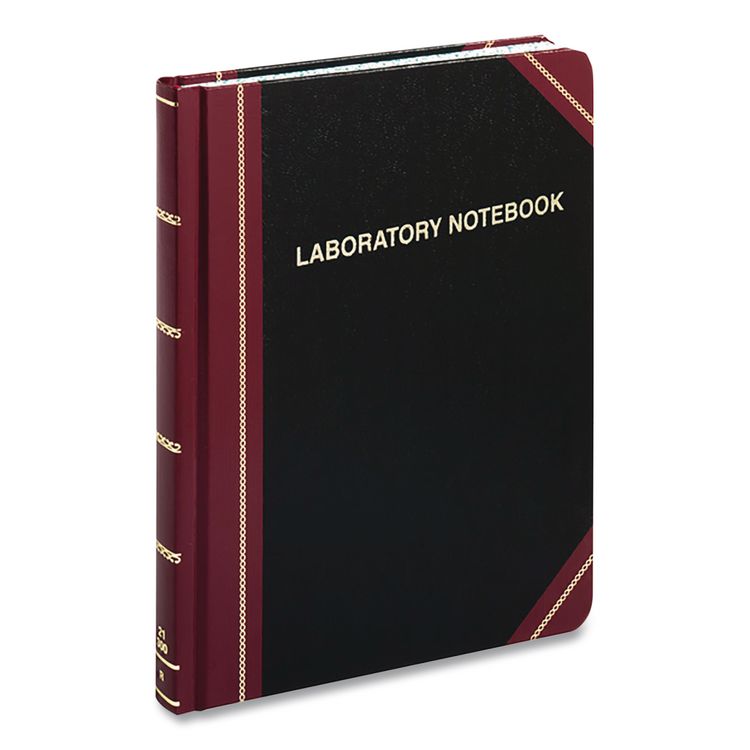 Boorum & Pease Laboratory Notebook, Data/Lab-Record Format, Black/Red Cover, (300) 10.38 x 8.13 Sheets (BORL21300R)