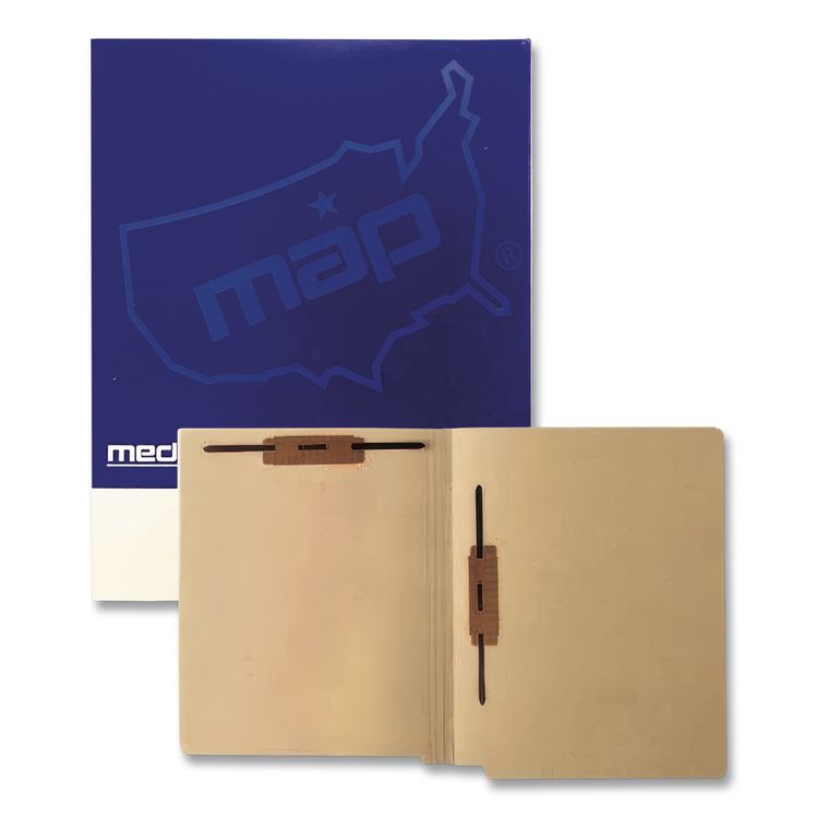 Medical Arts Press End Tab Fastener File Folder, 0.75" Expansion, 2 Fasteners: Horizontal/Vertical, Letter Size, Manila Exterior, 250/Box (MAQ52407B)