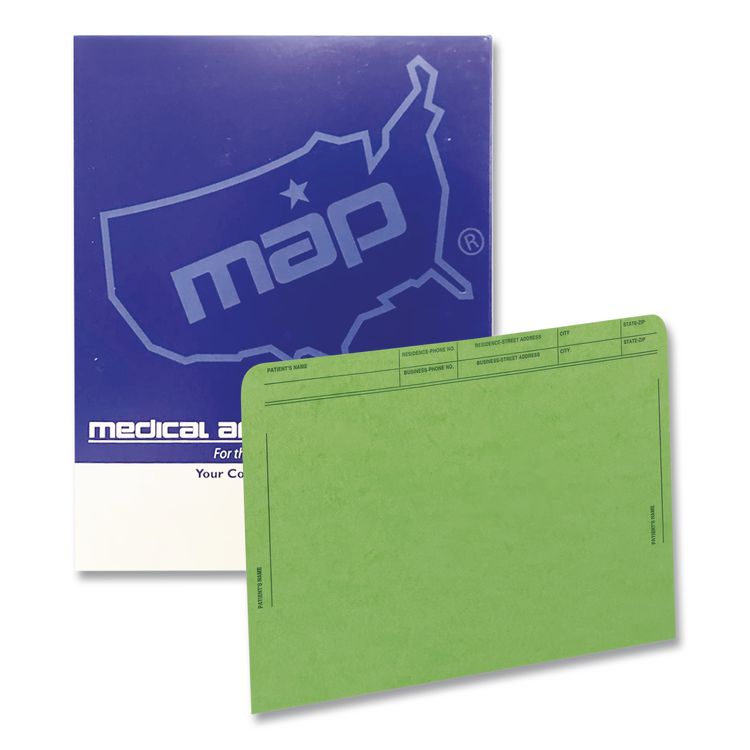 Medical Arts Press Patient File Pocket, Letter Size, Green, 50/Box (MAQ59547GN)