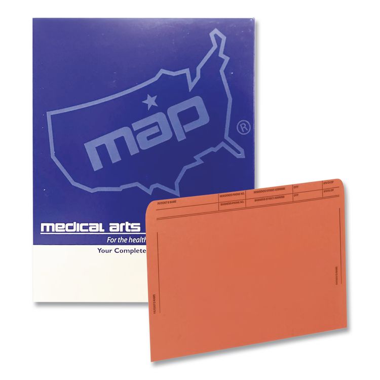 Medical Arts Press Patient File Pocket, Letter Size, Orange, 50/Box (MAQ59547OR)