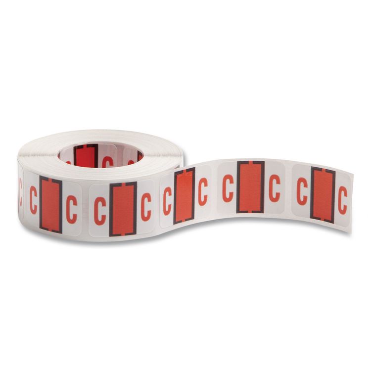 Smead A-Z Color-Coded End Tab Filing Labels, C, 1 x 1.25, White, 500/Roll (SMD67073)
