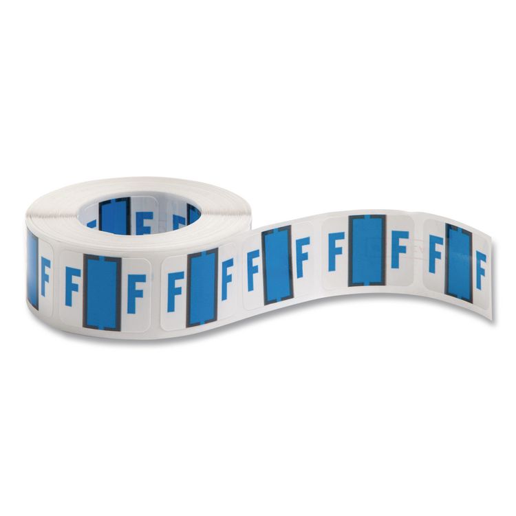 Smead A-Z Color-Coded End Tab Filing Labels, F, 1 x 1.25, White, 500/Roll (SMD67076)