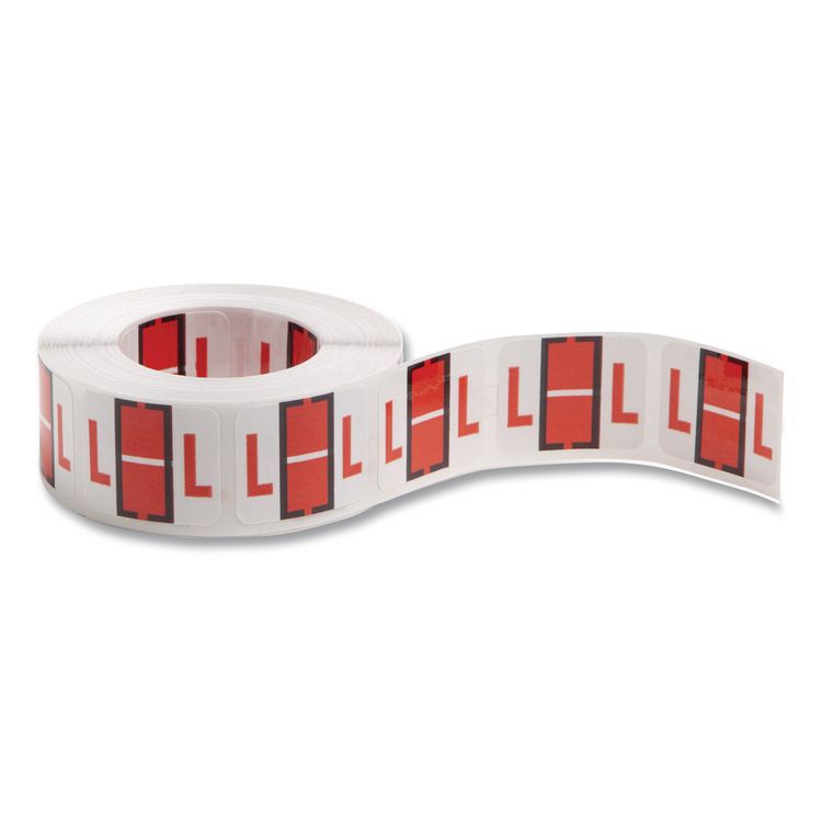 Smead A-Z Color-Coded End Tab Filing Labels, L, 1 x 1.25, White, 500/Roll (SMD67082)