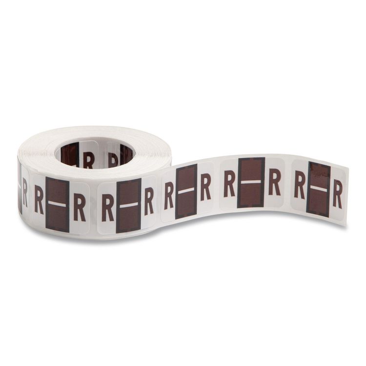 Smead A-Z Color-Coded End Tab Filing Labels, R, 1 x 1.25, White, 500/Roll (SMD67088)