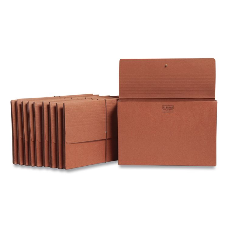 Smead Redrope Expanding Wallet With Elastic Cord, 5.25" Expansion, 1 Section, Elastic Cord Closure, Legal Size, Redrope, 10/Box (SMD71111)