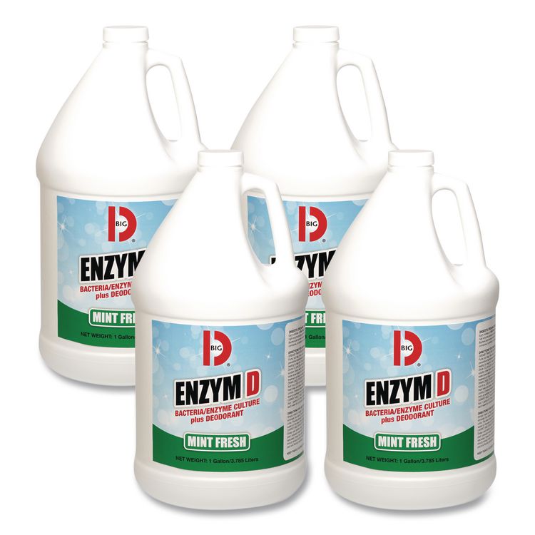 Big D Industries Enzym D Digester Deodorant, Mint, 1 gal, Bottle, 4/Carton (BGD1504)
