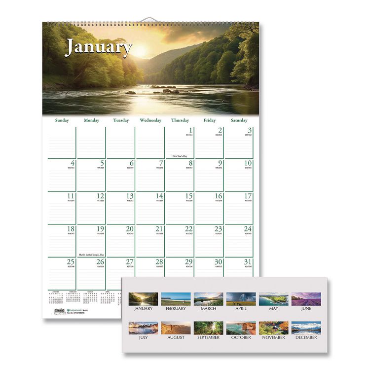 House of Doolittle Earthscapes Recycled Monthly Wall Calendar, Scenic Beauty Photography, 12 x 16.5, White Sheets, 12-Month (Jan-Dec): 2026 (HOD378)