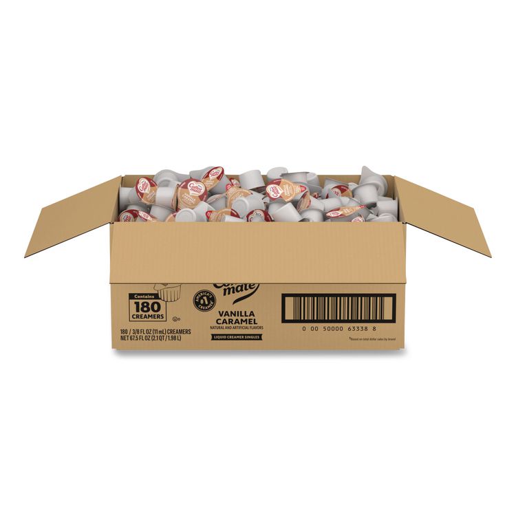 Coffee mate Bulk Liquid Coffee Creamer, Vanilla Caramel, 0.38 oz Mini Cups, 180/Carton (NES63338CT)