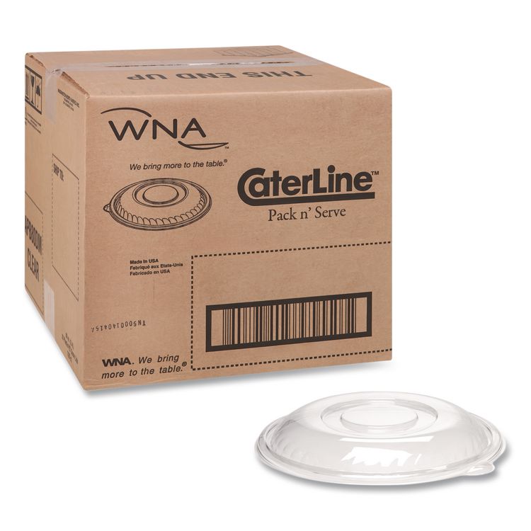 WNA Caterline Pack n' Serve Plastic Lids, Dome Lid, 12" Diameter x 1.5" h, Clear, 25/Carton (WNAAPB160DM)