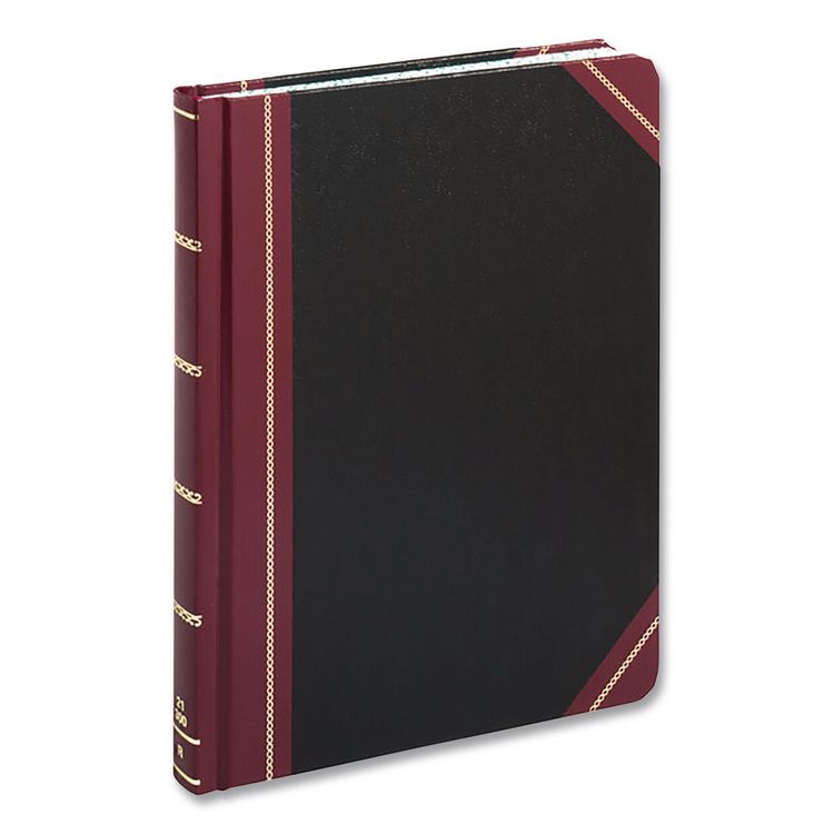 Boorum & Pease Log Book, List-Management Format with Medium/College Ruling, Black/Red Cover, (150) 10.13 x 7.78 Sheets (BORG21150R)