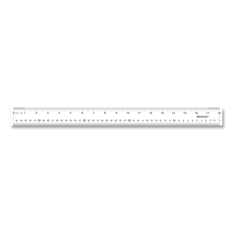 Westcott Clear Flexible Acrylic Ruler, Standard/Metric, 18" Long, Clear (ACM10564)