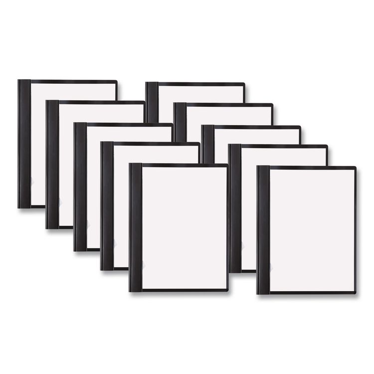 ACCO Clear Front Vinyl Report Cover, Prong Fastner, 0.5" Capacity, 8.5 x 11, Clear/Black, 10/Pack (ACC26101)