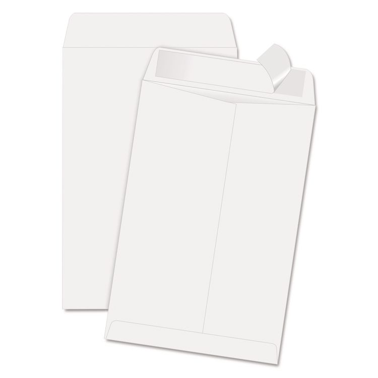 Quality Park Redi-Strip Catalog Envelope, #1 3/4, Cheese Blade Flap, Redi-Strip Adhesive Closure, 6.5 x 9.5, White, 100/Box (QUA44334)