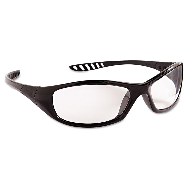 KleenGuard V40 HellRaiser Safety Glasses, Black Frame, Clear Anti-Fog Lens (ANS28615)