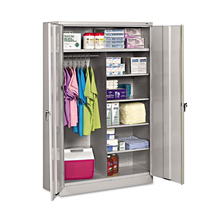 Tennsco Jumbo Combination Steel Storage Cabinet, 48w x 24d x 78h, Light Gray (TNNJ2478SUCLGY)