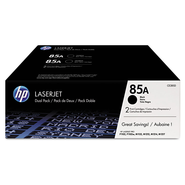 HP HP 85A, (CE285D) 2-Pack Black Original LaserJet Toner Cartridges (HEWCE285AD)