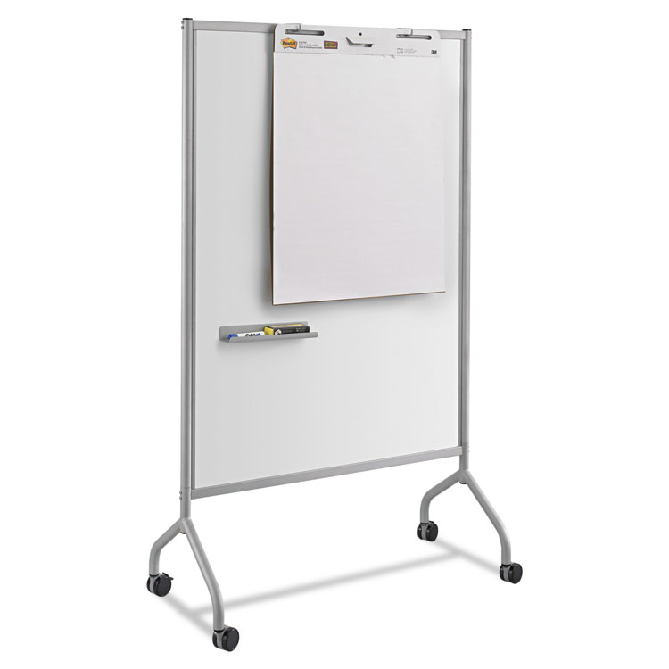 Safco Impromptu Whiteboard Collaboration Screen, 36" x 60", White Surface, Gray Metal/Plastic Frame (SAF8511GR)
