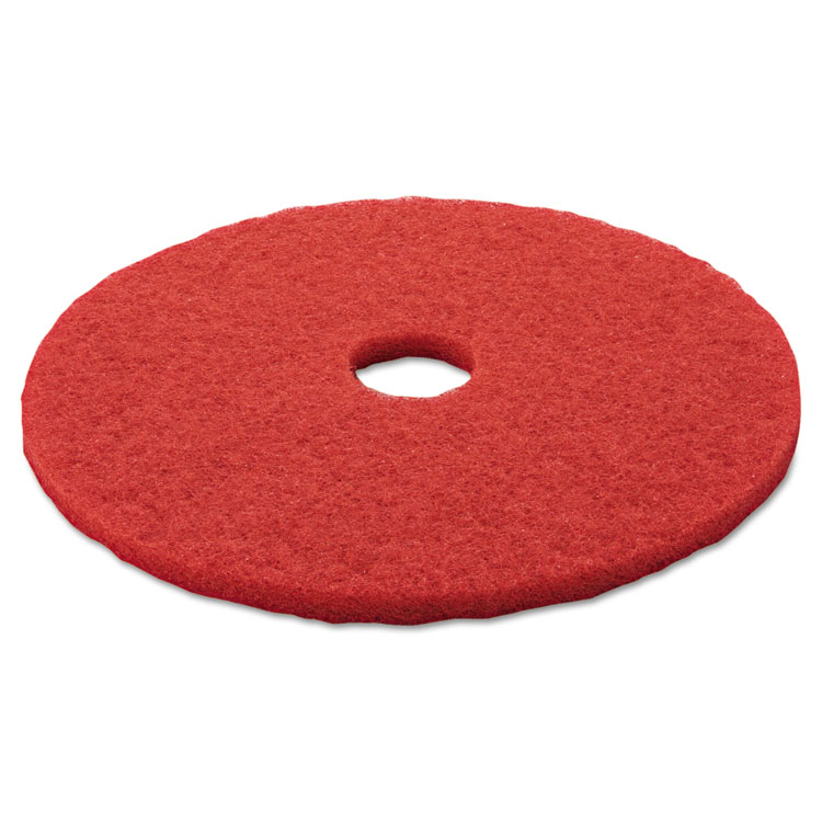 3M Low-Speed Buffer Floor Pads 5100, 20" Diameter, Red, 5/Carton (MMM08395)