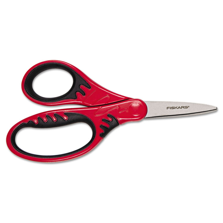 FSK1942301001 - Fiskars Kids Softgrip Scissors, Left/Right Handed, Pointed Tip, 5" Long, 1.75" Cut Length, Randomly Assorted Handle Color (FSK1942301001)