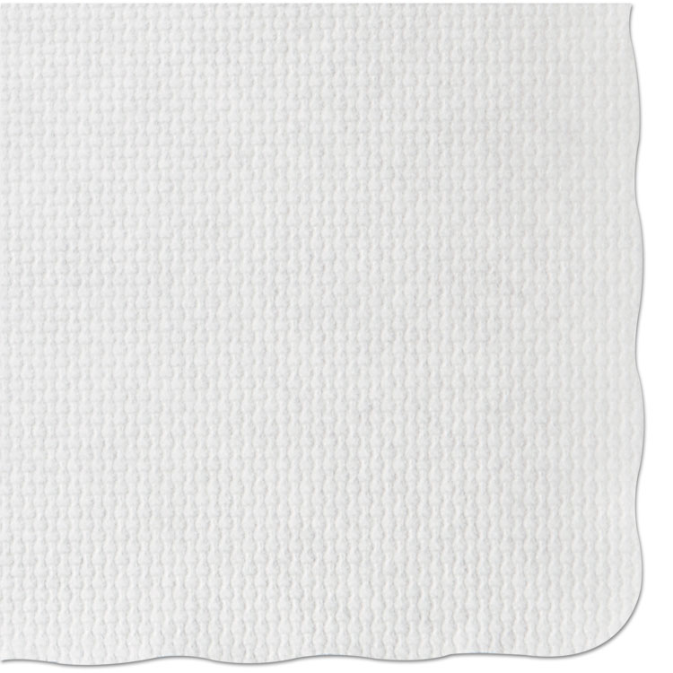 Hoffmaster Knurl Embossed Scalloped Edge Placemats, 9.5 x 13.5, White, 1,000/Carton (HFMPM32052)